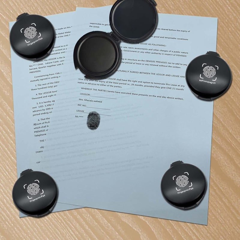 keepsweat Fingerprint Ink Pad 5 Pack Thumbprint Ink Pad for Fingerprint Cards Notary Supplies Black Finger Print Kit for Identification Security ID Law Enforcement Fingerprint Office Home Use Stamp pad - Image 5